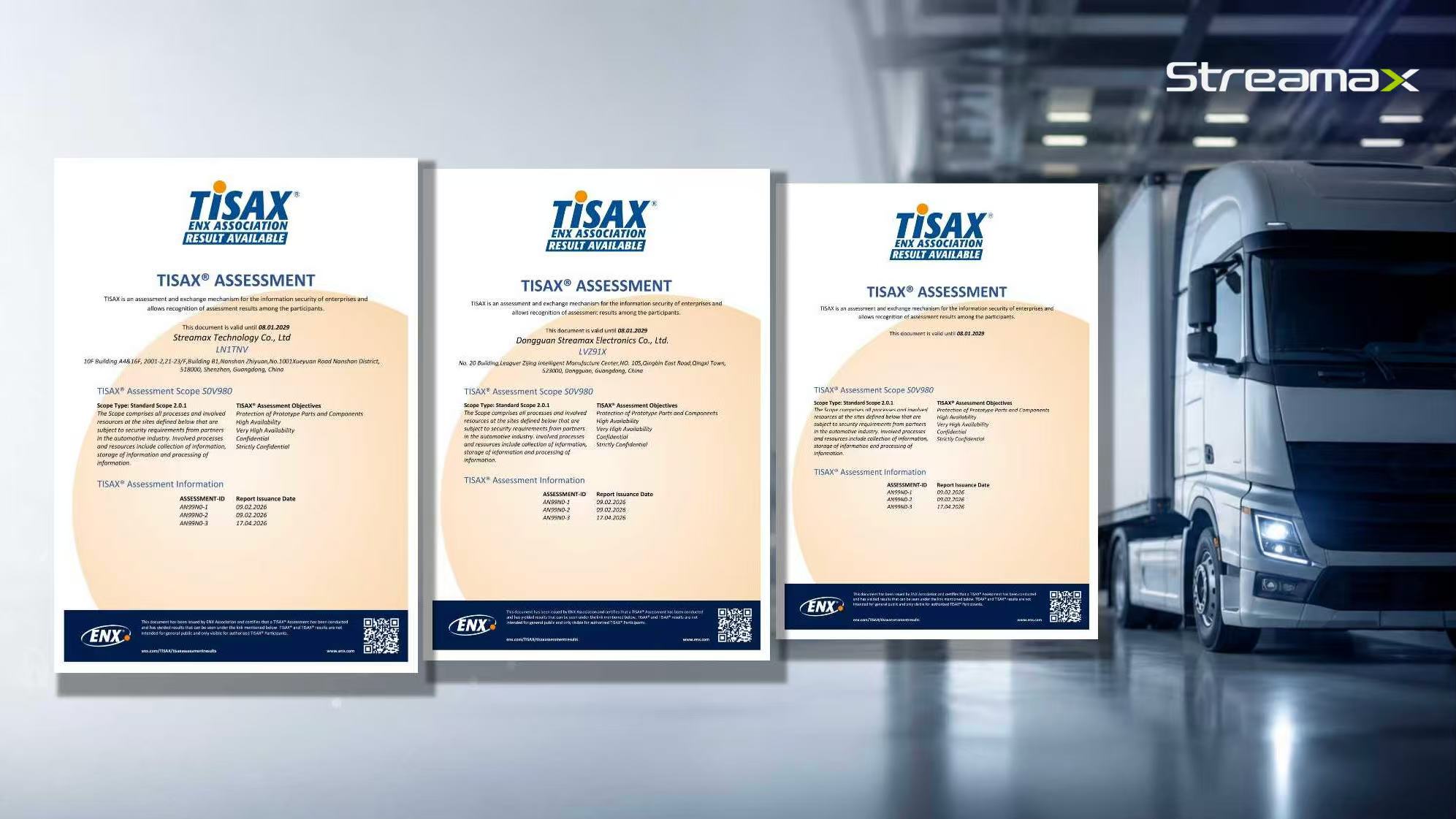 Streamax Achieves Dual Milestones: ISO/SAE 21434 and TISAX AL3 Certifications